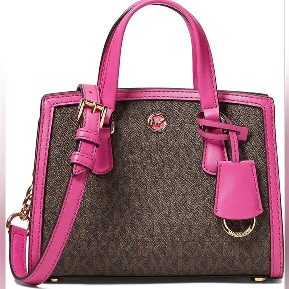NWT Michael Kors Chantal Signature Logo Extra‎ Small Crossbody Bag Purse Pink